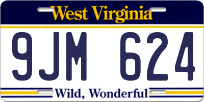 WV license plate 9JM624