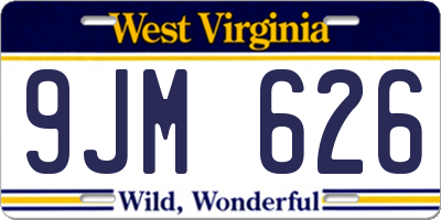 WV license plate 9JM626
