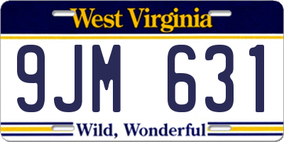 WV license plate 9JM631