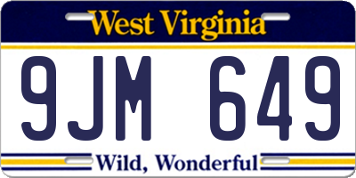 WV license plate 9JM649