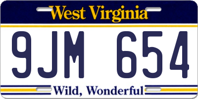 WV license plate 9JM654