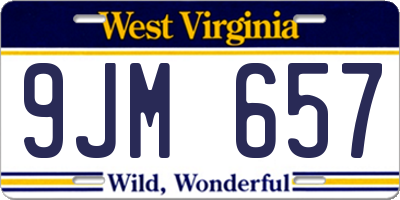 WV license plate 9JM657