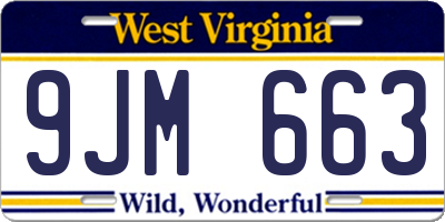 WV license plate 9JM663