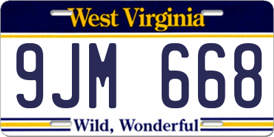 WV license plate 9JM668