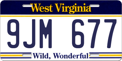 WV license plate 9JM677