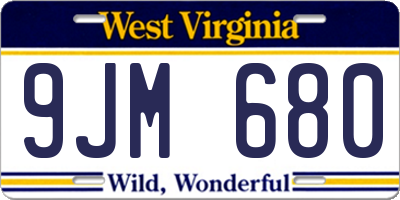 WV license plate 9JM680