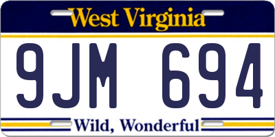 WV license plate 9JM694