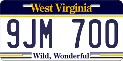 WV license plate 9JM700