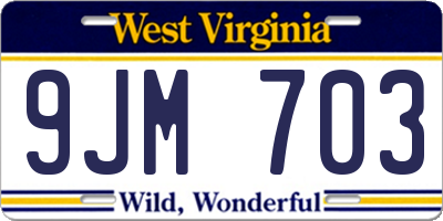 WV license plate 9JM703