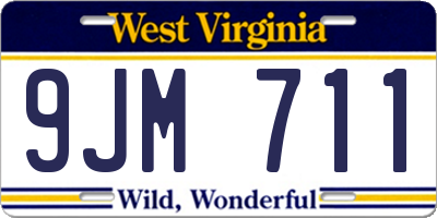 WV license plate 9JM711