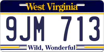 WV license plate 9JM713