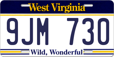 WV license plate 9JM730