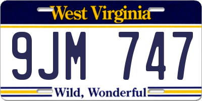 WV license plate 9JM747