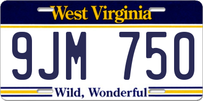 WV license plate 9JM750