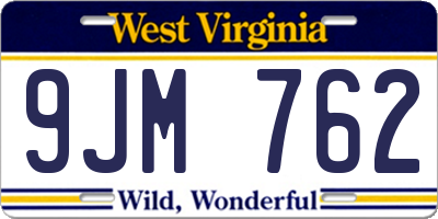 WV license plate 9JM762
