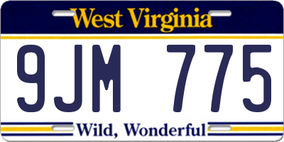 WV license plate 9JM775