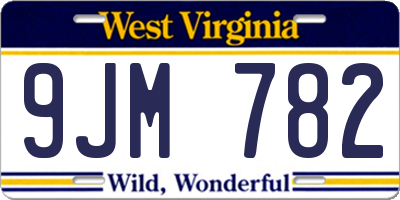 WV license plate 9JM782