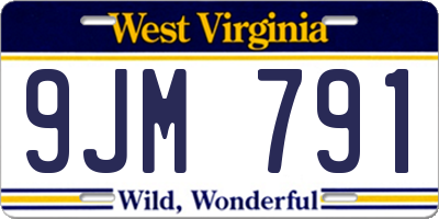 WV license plate 9JM791