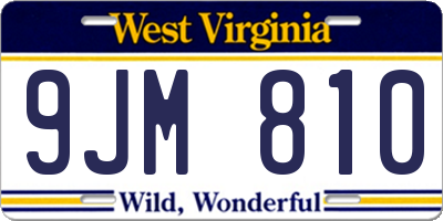 WV license plate 9JM810