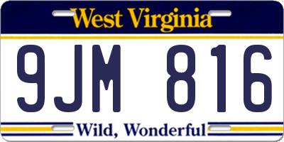 WV license plate 9JM816