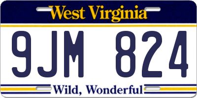 WV license plate 9JM824