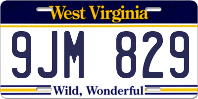 WV license plate 9JM829