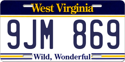 WV license plate 9JM869