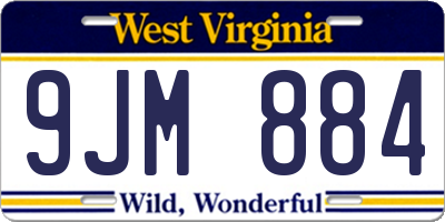 WV license plate 9JM884