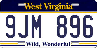 WV license plate 9JM896