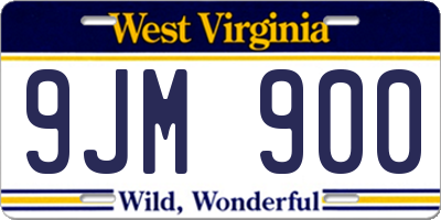 WV license plate 9JM900