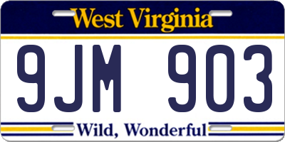 WV license plate 9JM903