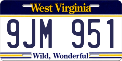 WV license plate 9JM951