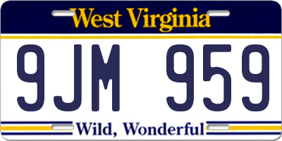 WV license plate 9JM959