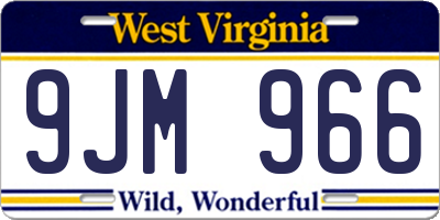 WV license plate 9JM966