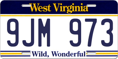 WV license plate 9JM973