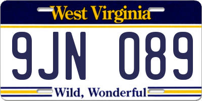 WV license plate 9JN089