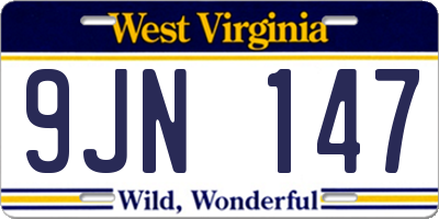 WV license plate 9JN147