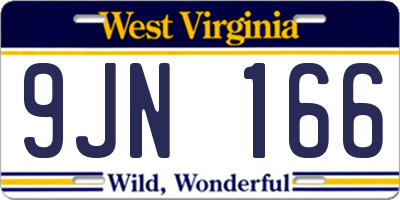 WV license plate 9JN166