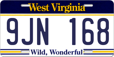 WV license plate 9JN168