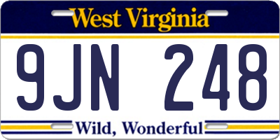 WV license plate 9JN248