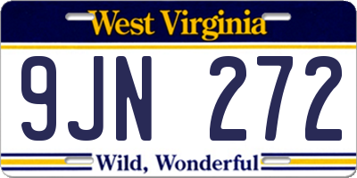 WV license plate 9JN272