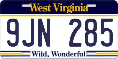 WV license plate 9JN285
