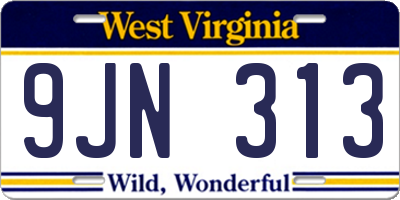 WV license plate 9JN313