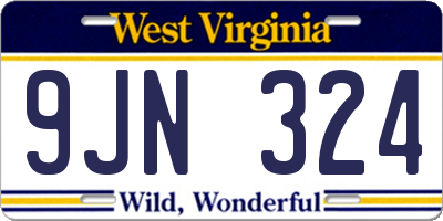 WV license plate 9JN324