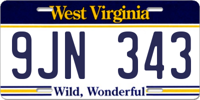 WV license plate 9JN343