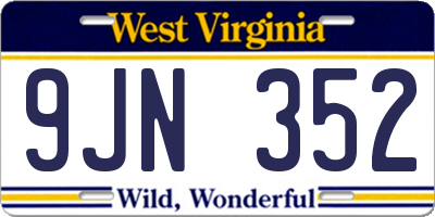 WV license plate 9JN352
