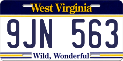 WV license plate 9JN563