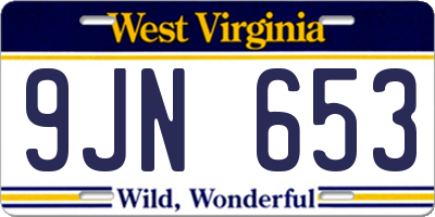 WV license plate 9JN653