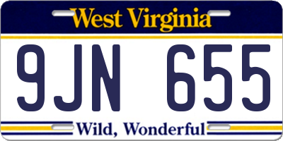 WV license plate 9JN655