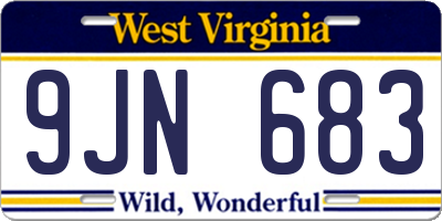 WV license plate 9JN683